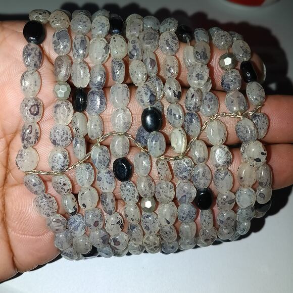 Iris Apfel & Bajalia Gray & Black Stone Beaded Statement Necklace - Picture 3 of 5